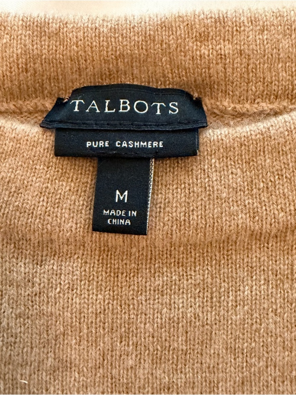 Talbots Women's Camel Cashmere Crewneck Sweater - Picture 5 of 6
